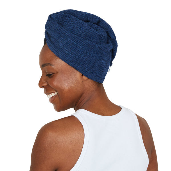 Dock & Bay Hair Wrap - Waffle-Nautical Navy