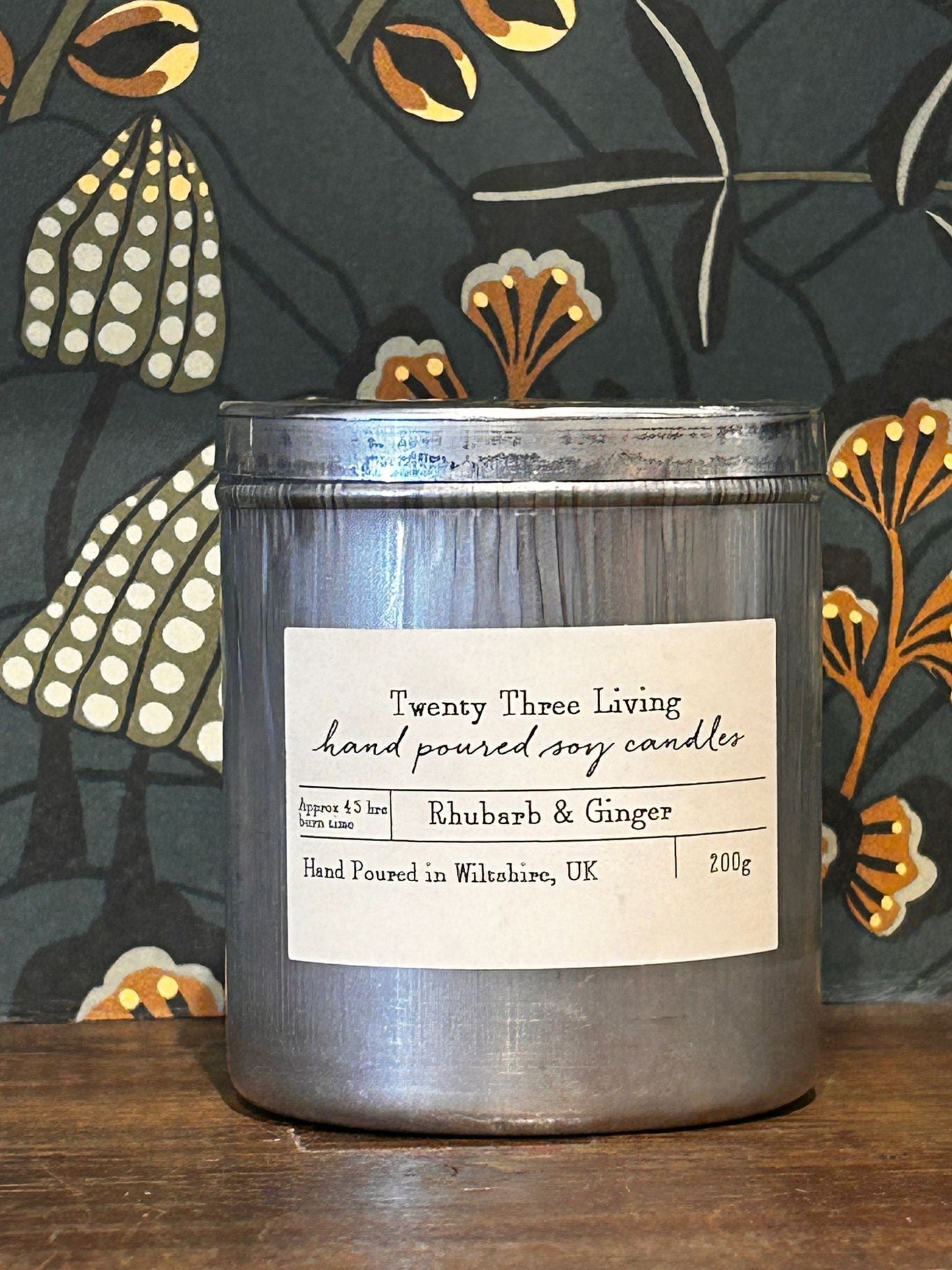 Rhubarb & Ginger Travel Tin Candle 200g