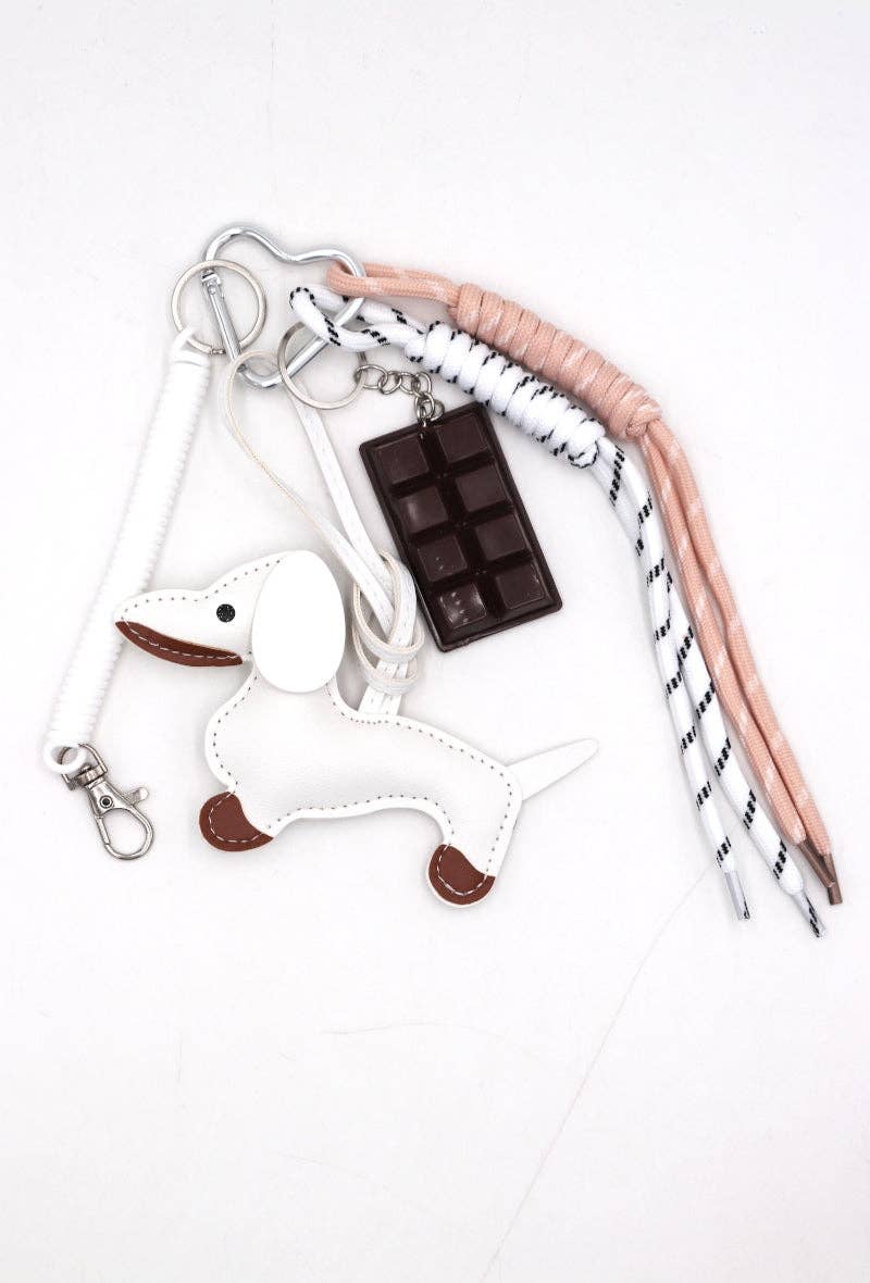 Dachshund Bag Charm in Brown