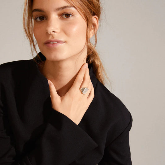 PULSE recycled signet ring silver-plated