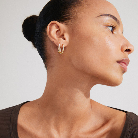 Pilgrim STARS Hoops, Gold-Plated