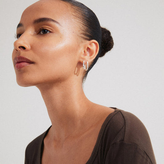 Pilgrim STARS Hoops, Silver-Plated