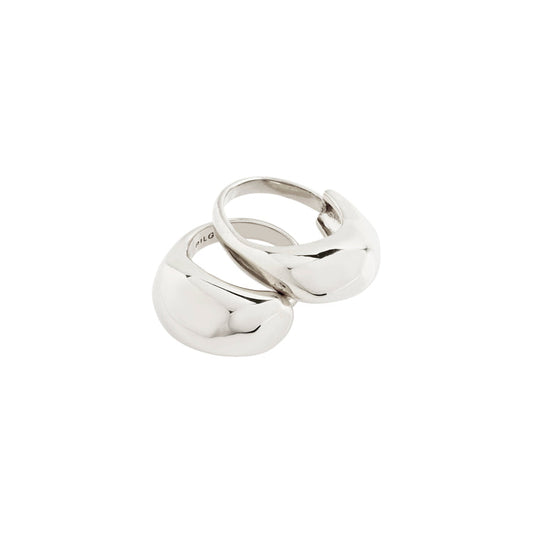 Pilgrim LIGHT recycled ring, 2-in-1 set, silver-plated