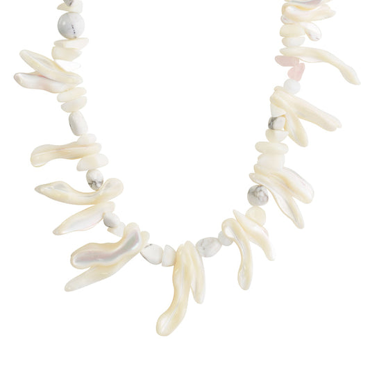 Pilgrim LIGHT seashell necklace white/silver-plated