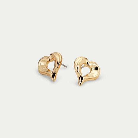 Pilgrim TIDE Heart Earrings, Gold-Plated