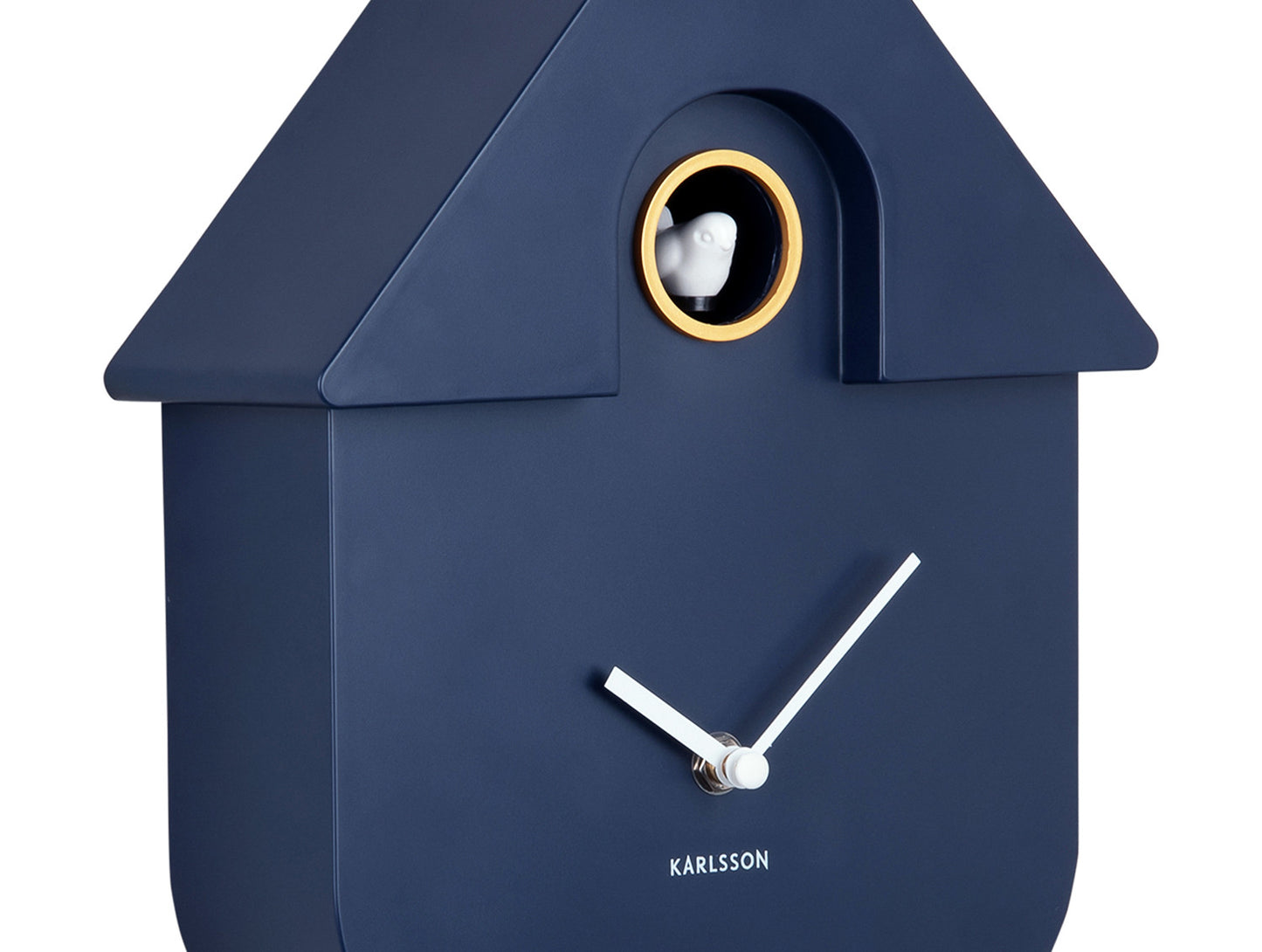 Present Time Wall Clock Modern Cuckoo in Dark Blue