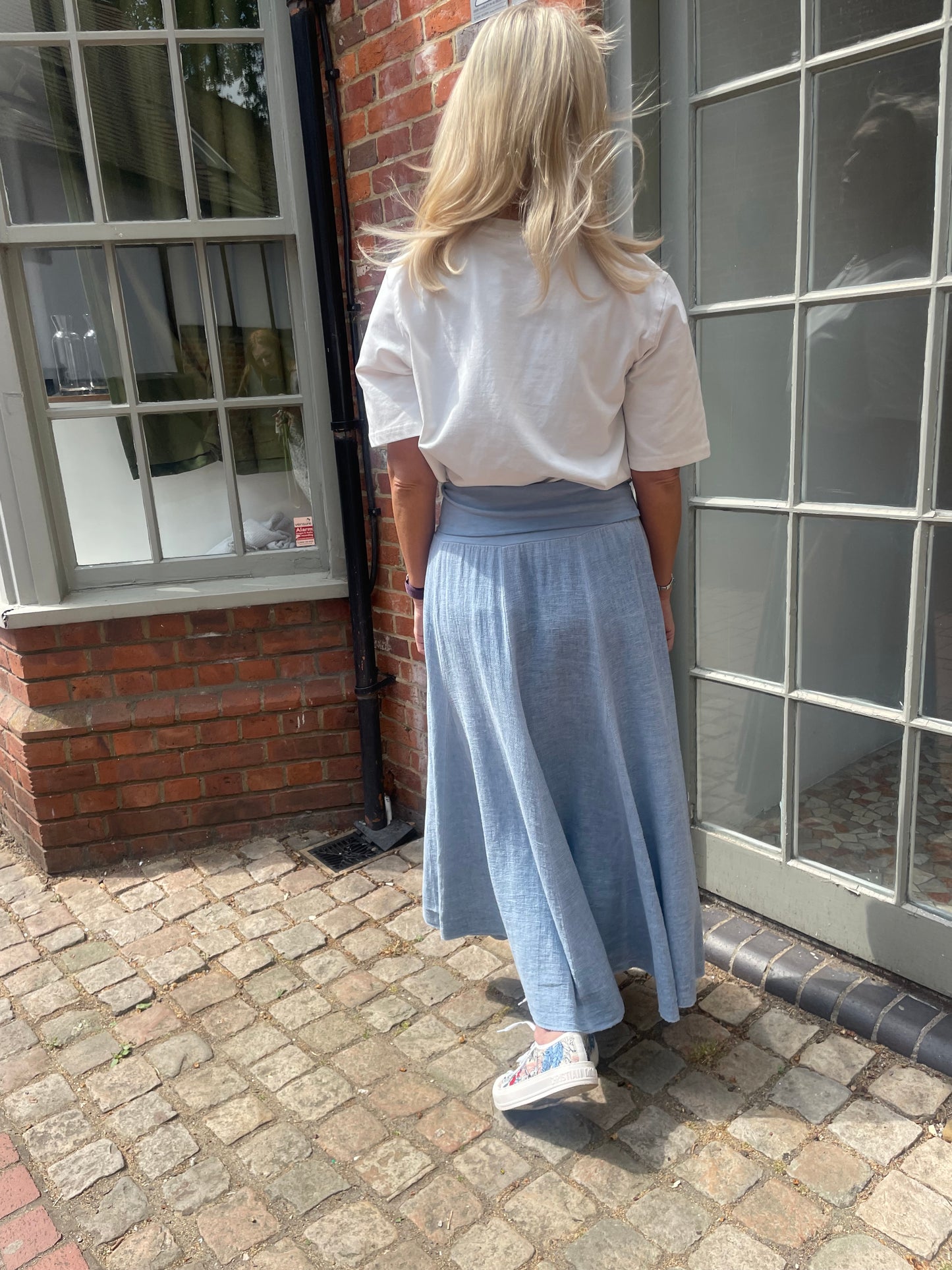 Jersey Waist Linen Texture Skirt