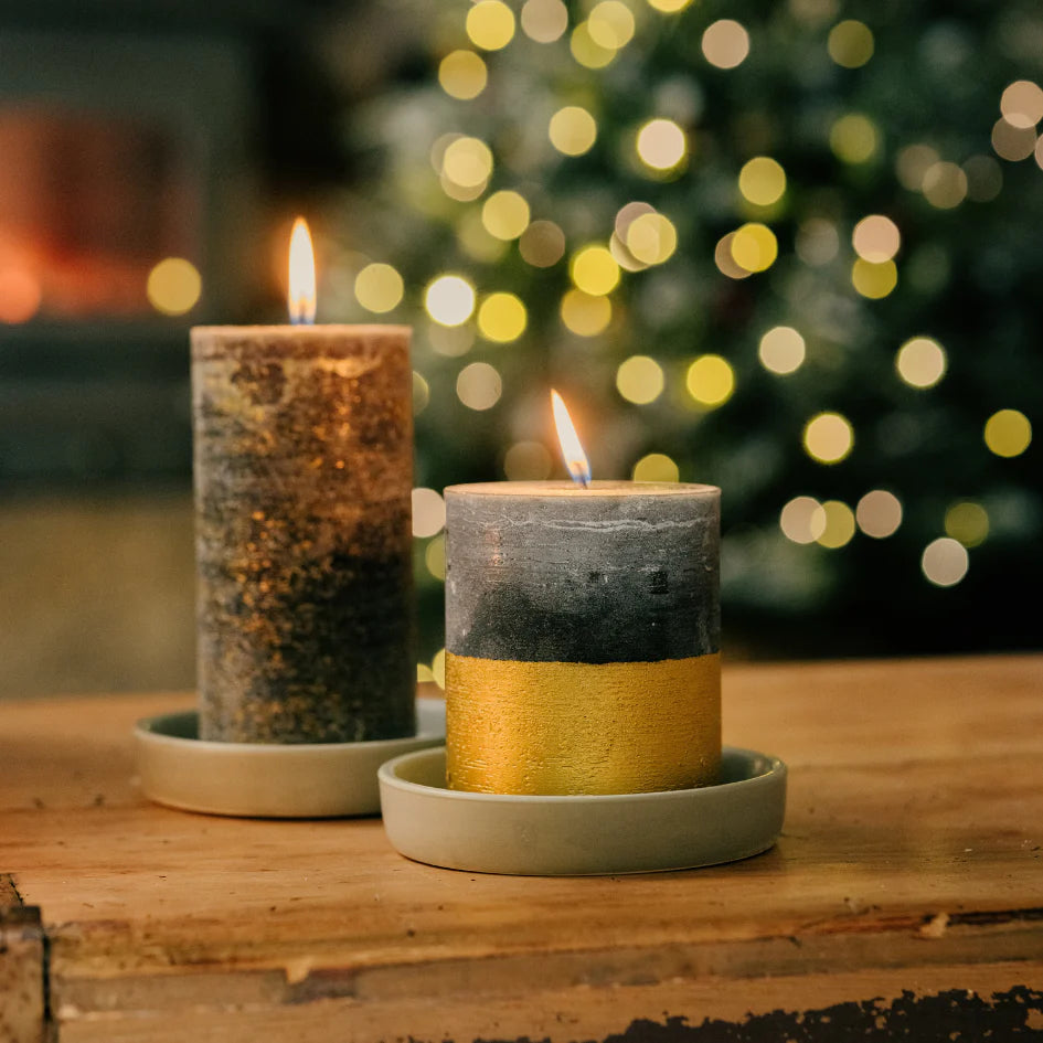 St Eval Winter Thyme Half Dipped Pillar Candle