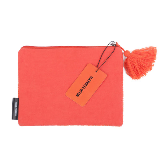Helio Ferretti Orange Thunder Clutch Bag