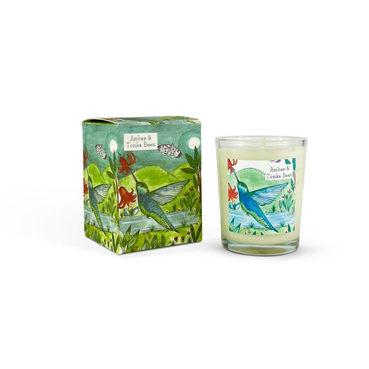 Amber & Tonka Bean 9cl Illustrated Candle by Heaven Scent