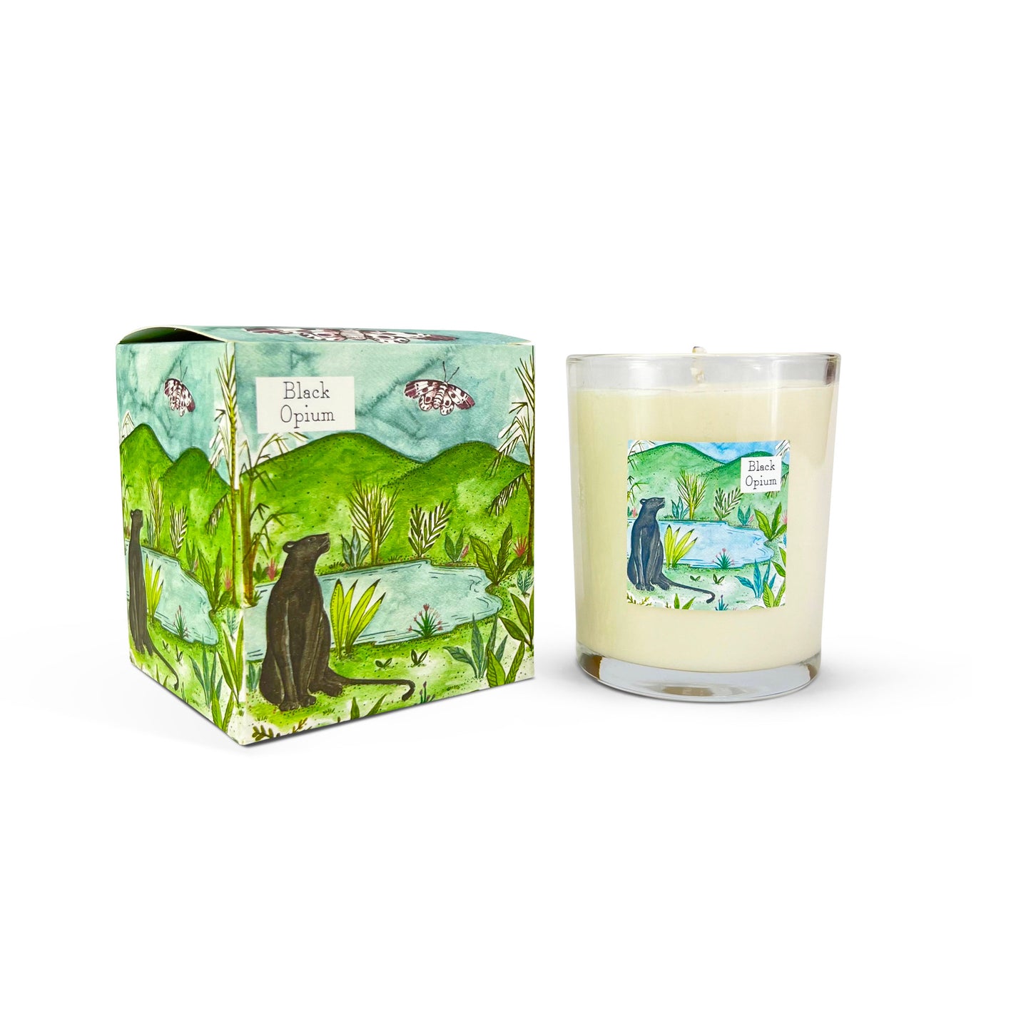 Black Opium 20cl Black Panther Illustrated Candle by Heaven Scent