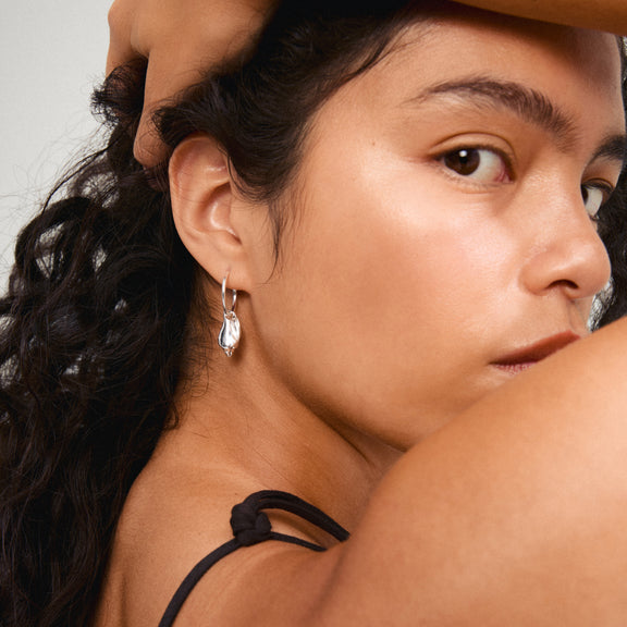 Pilgrim BREEZE Hoops, Silver-Plated