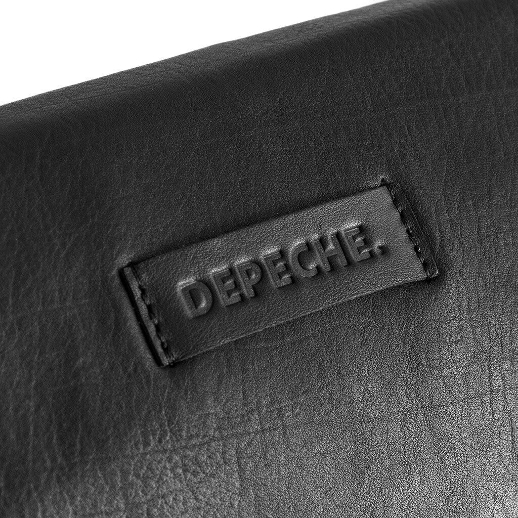 Depeche Soft Leather Crossbody Flap Handbag Black