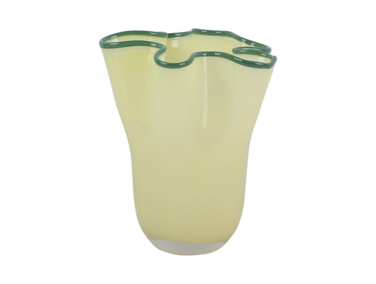 Present Time Vase Ruffles in Yellow, Medium