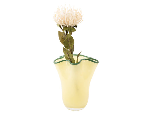 Present Time Vase Ruffles in Yellow, Medium