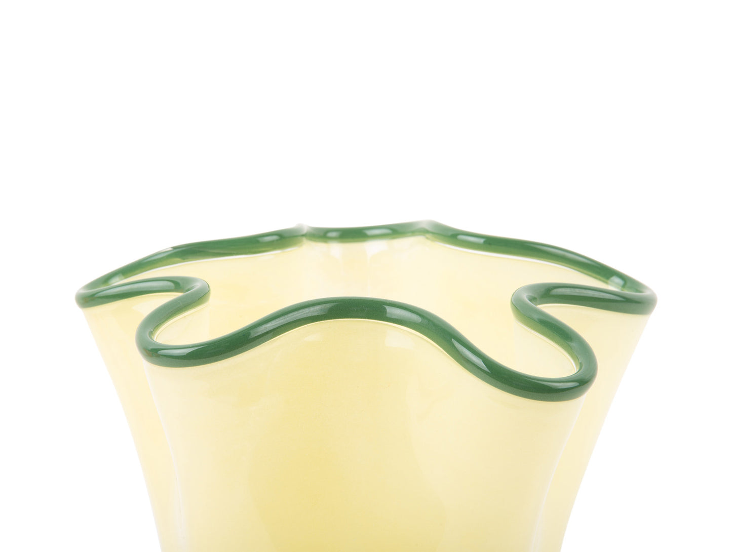 Present Time Vase Ruffles in Yellow, Medium