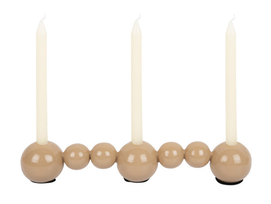 Present Time Candle Holder Bubbles Straight in Soft Brown