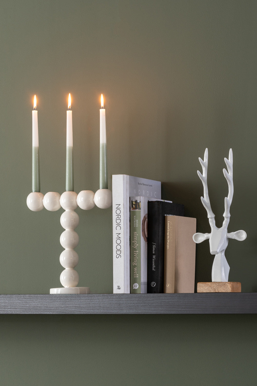 Present Time Candle Holder Bubbles High in Enamel White