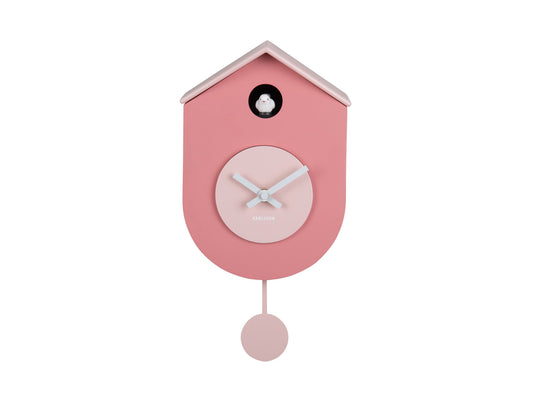 Present Time Wall Clock Grato Cuckoo in Tan Rose & Soft Pink
