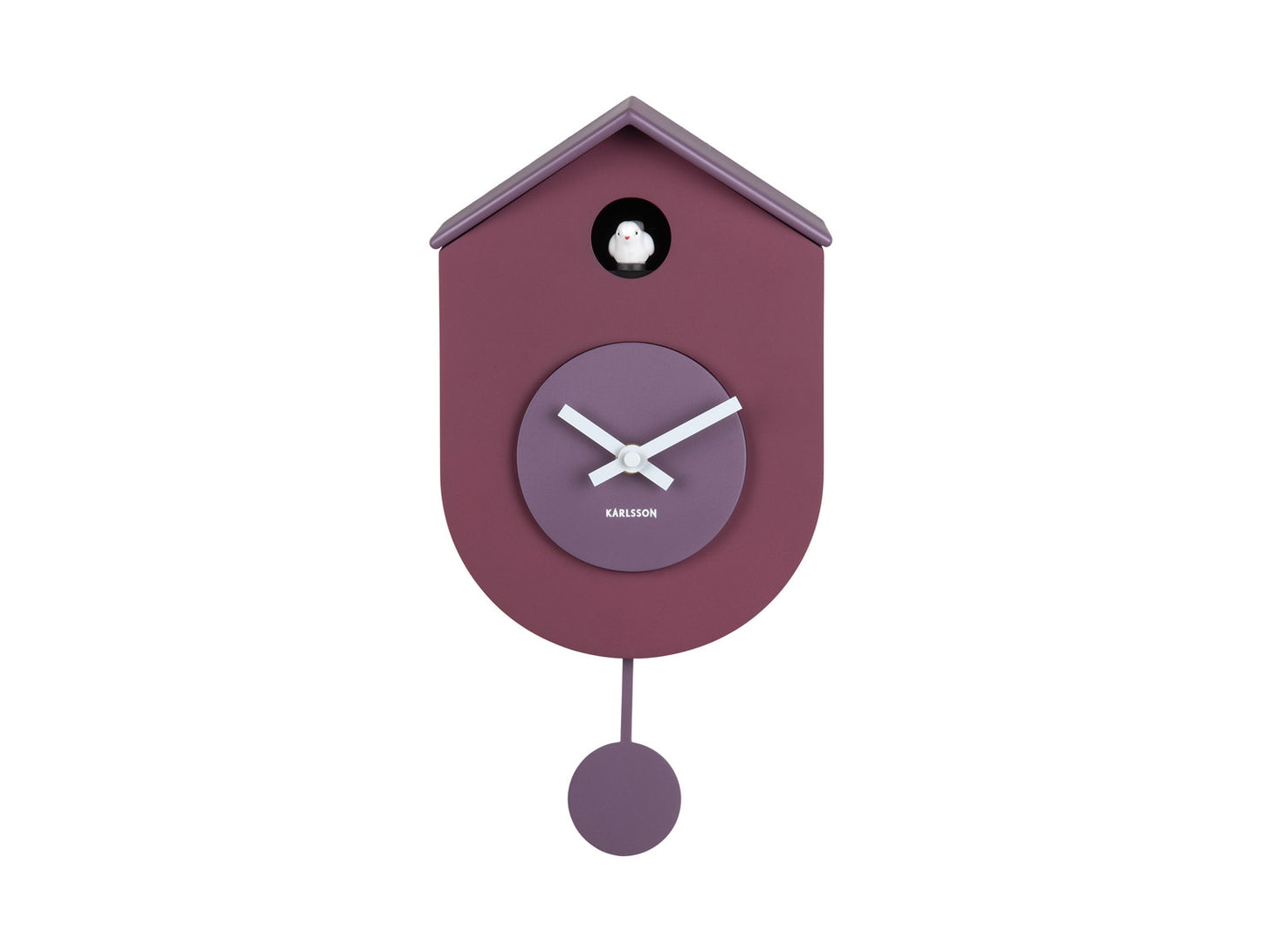 Present Time Wall Clock Grato Cuckoo in Mauve Purple