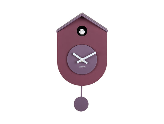 Present Time Wall Clock Grato Cuckoo in Mauve Purple