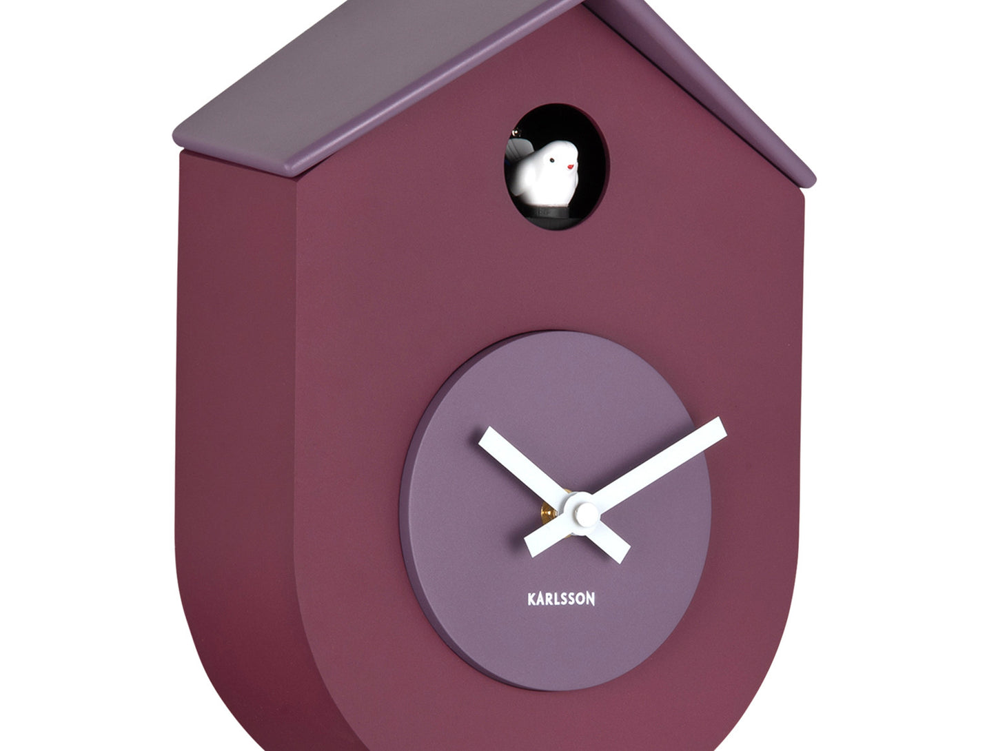 Present Time Wall Clock Grato Cuckoo in Mauve Purple