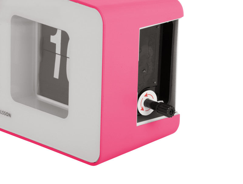 Present Time Wall/Table Clock Funky Flip in Bright Pink