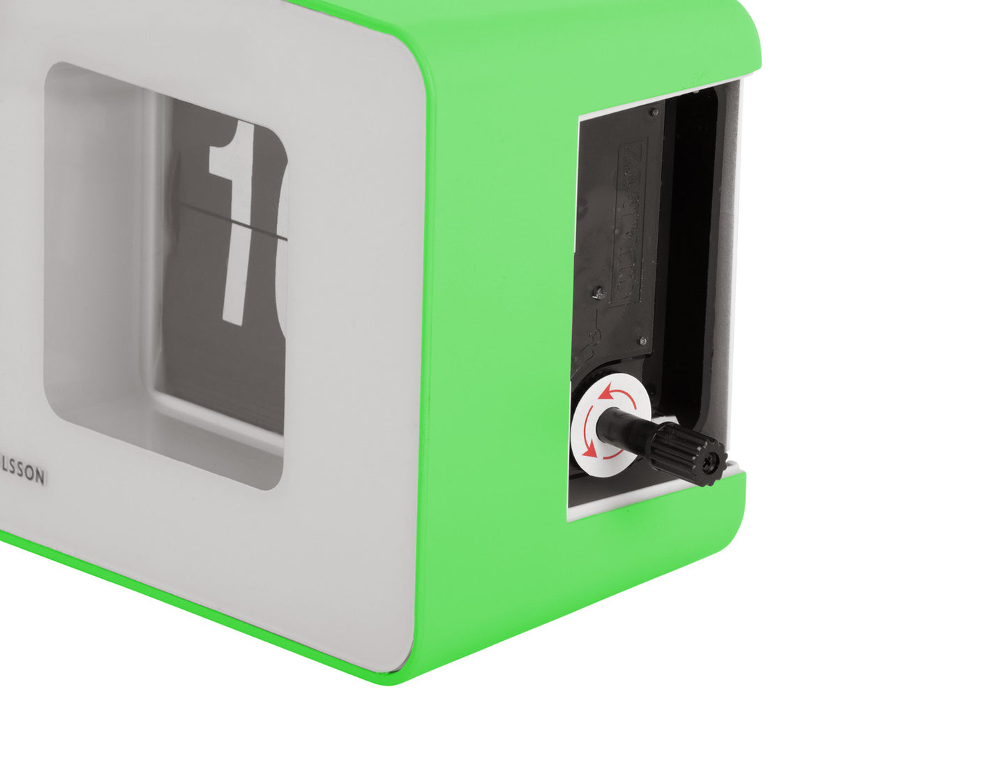 Present Time Wall/Table Clock Funky Flip in Bright Green