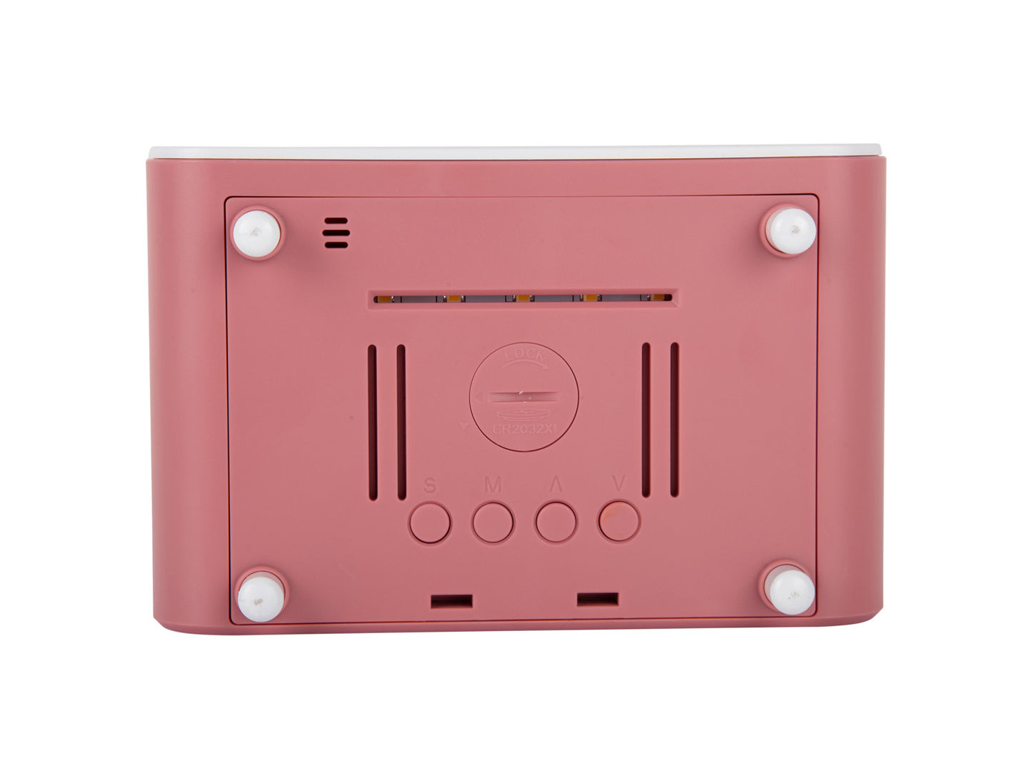 Present Time Alarm Clock Chunky LED w. Phone Charger in Rose Tan