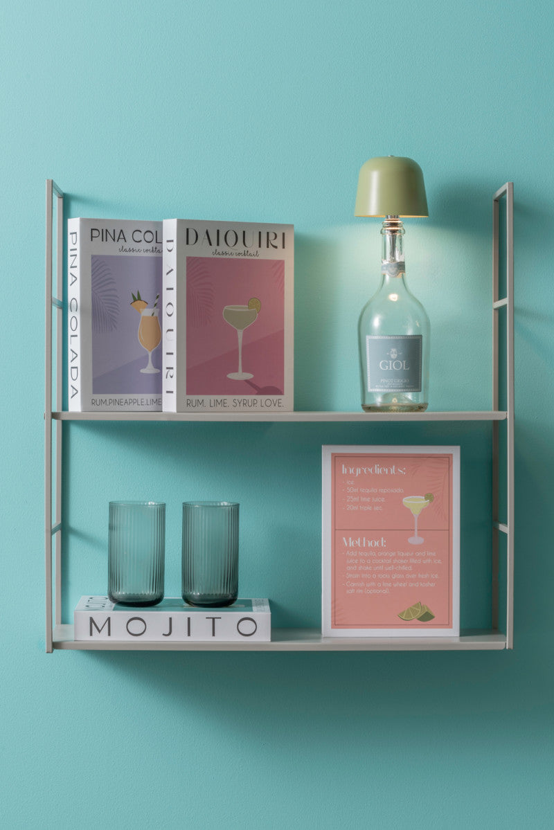 Present Time Bottle Lamp Cone Hat LED in Tea Green