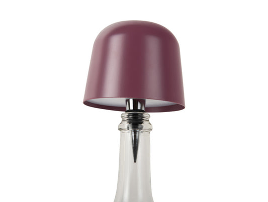 Present Time Bottle Lamp Cone Hat LED in Dark Mauve