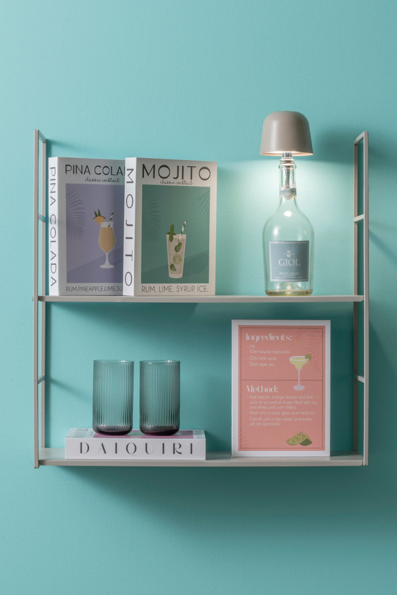 Present Time Bottle Lamp Cone Hat LED in Warm Grey