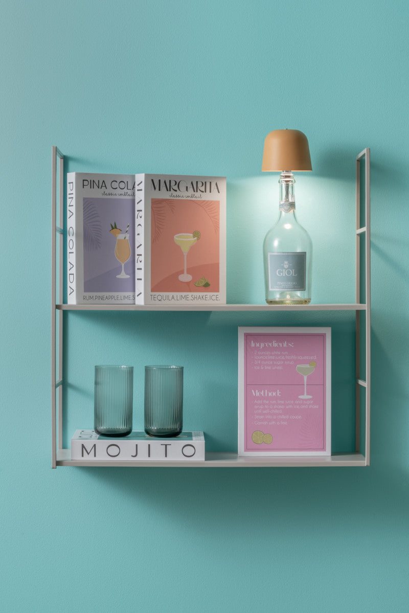 Present Time Bottle Lamp Cone Hat LED in Ochre Yellow