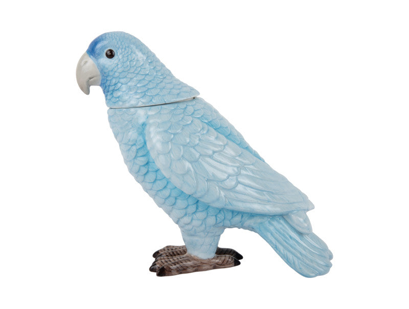 Present Time Storage Jar Bird in Soft Blue