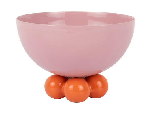 Present Time Double Funky Small Bowl in Soft Pink & Bright Orange