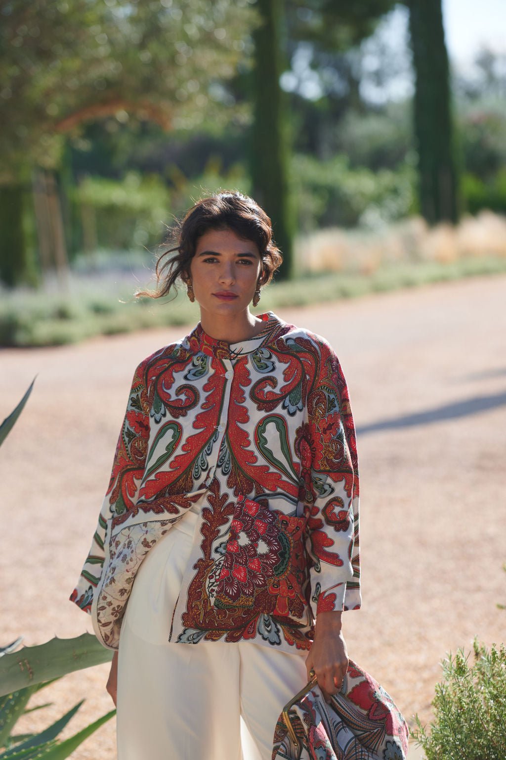 One Hundred Stars Fiesta Orange Linen Jacket