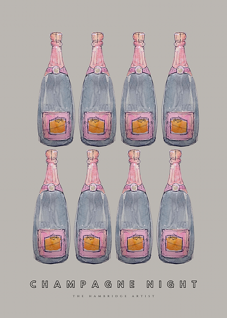 The Hambridge Artist 50x70cm Champagne Night Taupe Framed Print