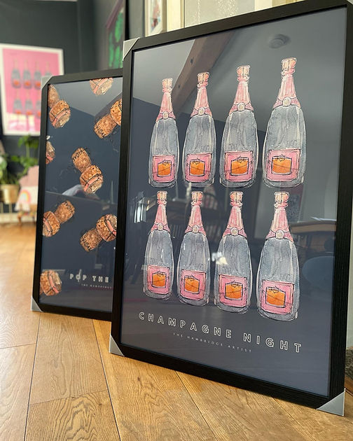 The Hambridge Artist 50x70cm Champagne Night Slate Framed Print