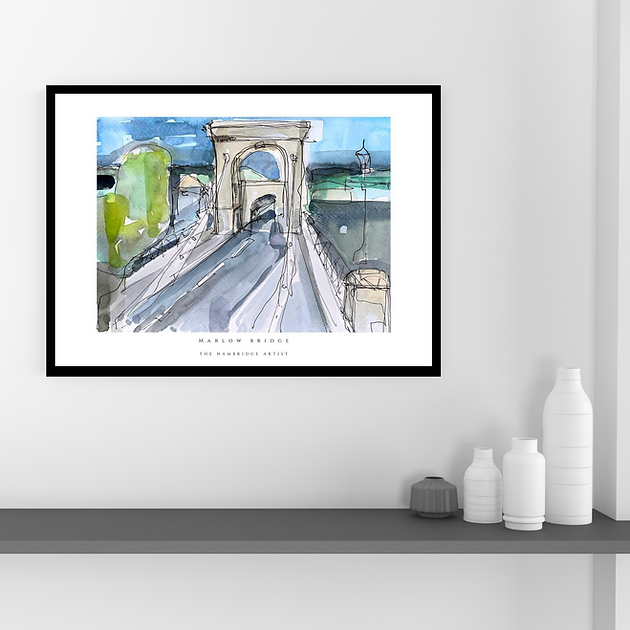 The Hambridge Artist 40x50cm Marlow Bridge Unframed Print