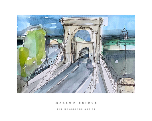 The Hambridge Artist 50x70cm Marlow Bridge Unframed Print