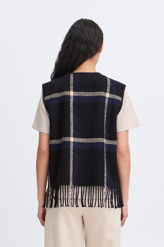 ICHI Foniza Waistcoat in Patriot Blue