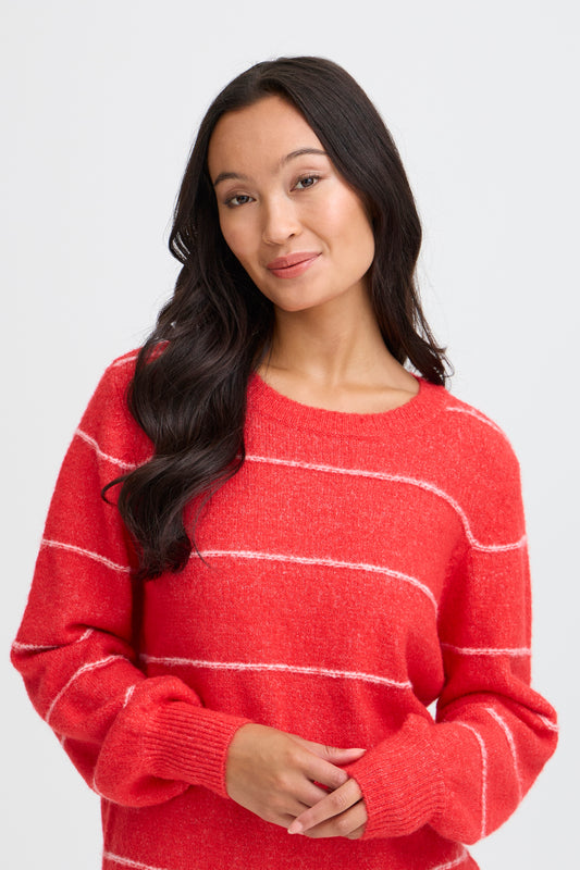 Fransa Kendra Pullover in Mars Red Mix