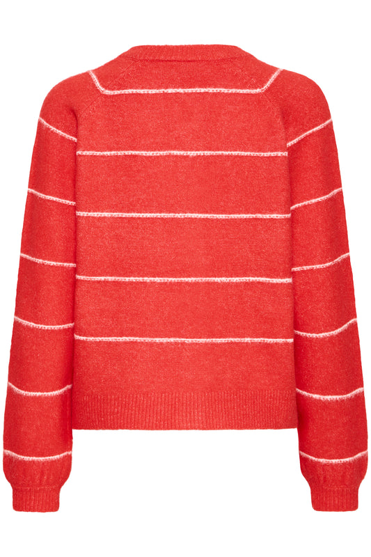 Fransa Kendra Cardigan in Mars Red Mix