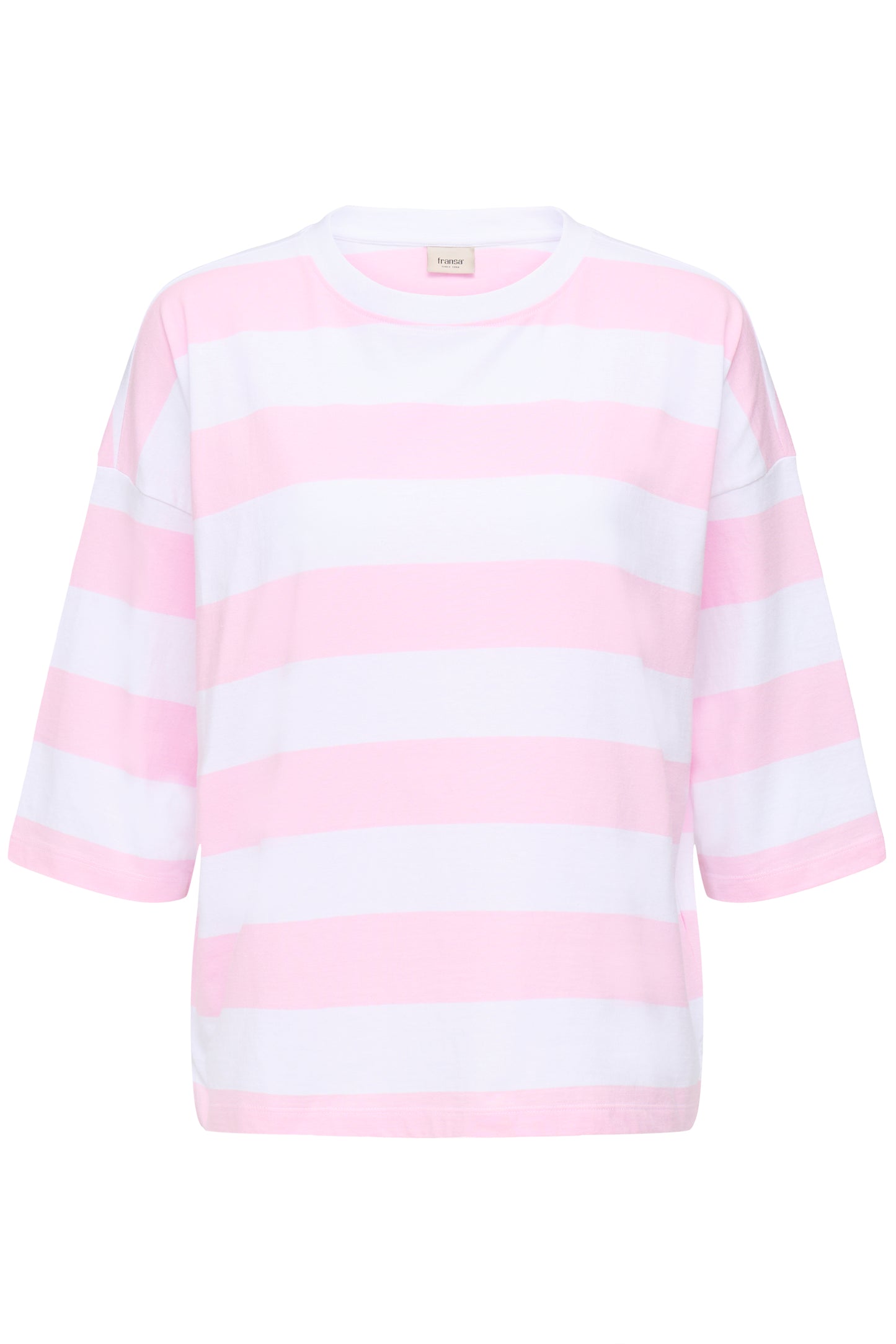 Fransa Milda Tee in White w. Cameo Pink