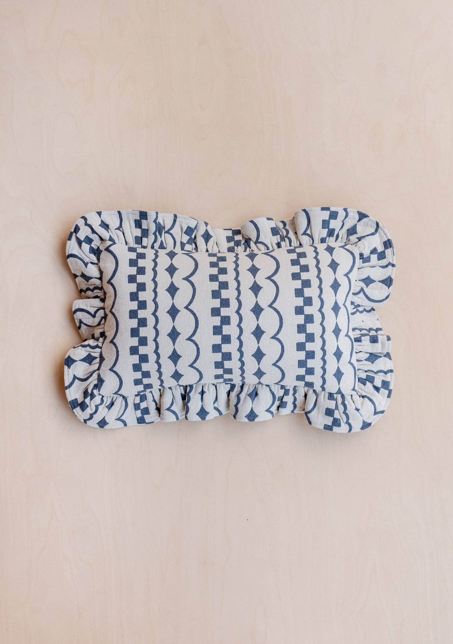 TBCo - Cotton Cushion Cover in Navy Ruffle