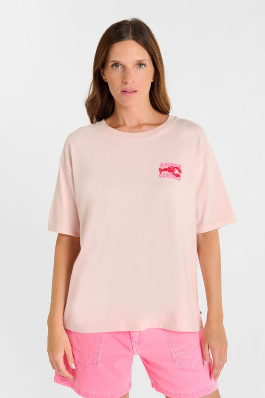Les Temps Perises Lobster T-shirt in Lotus Pink