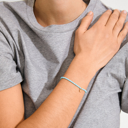 Pilgrim INDIE bracelet sky blue, gold-plated