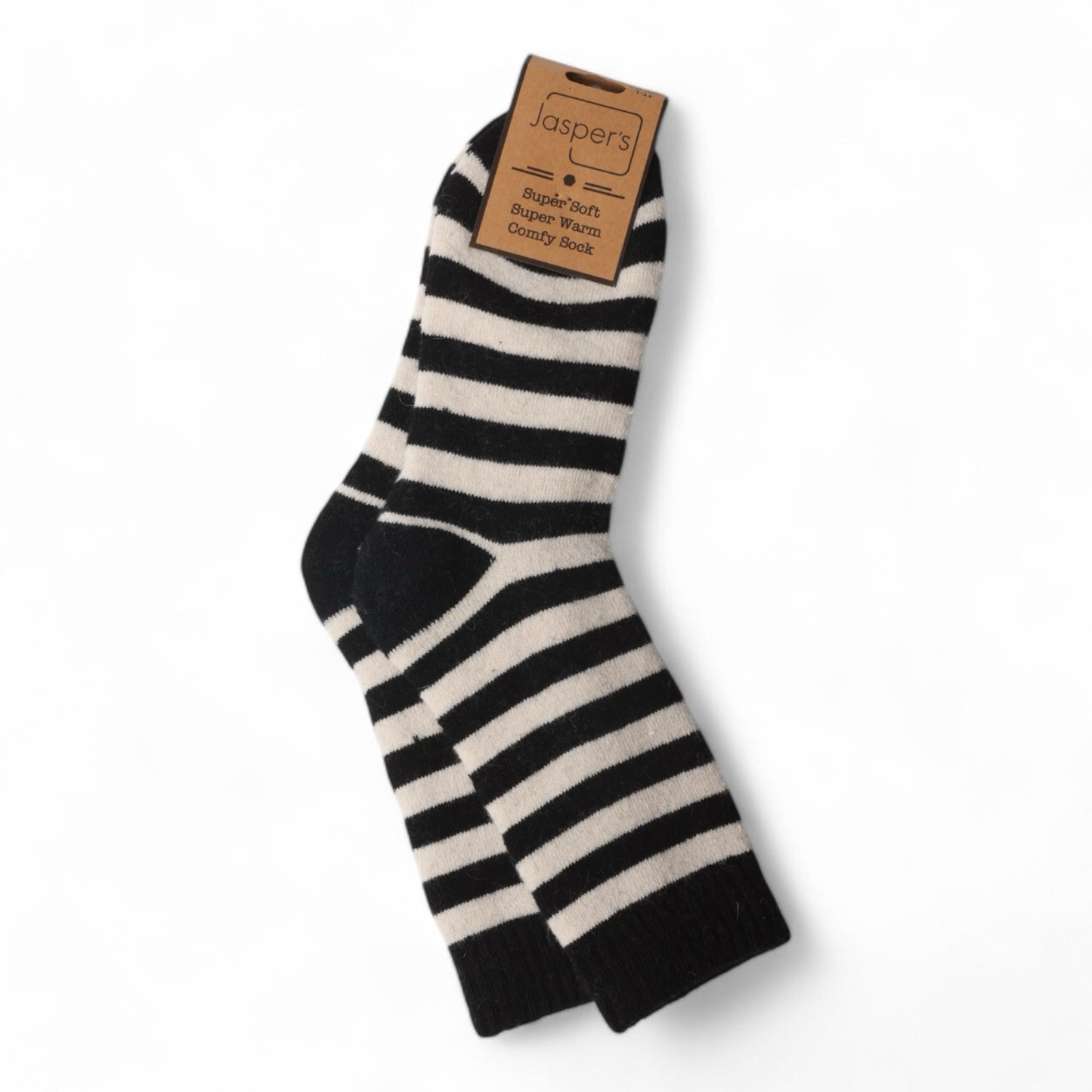 Jess & Lou Striking Stripe Black Super Cosy Men’s Socks