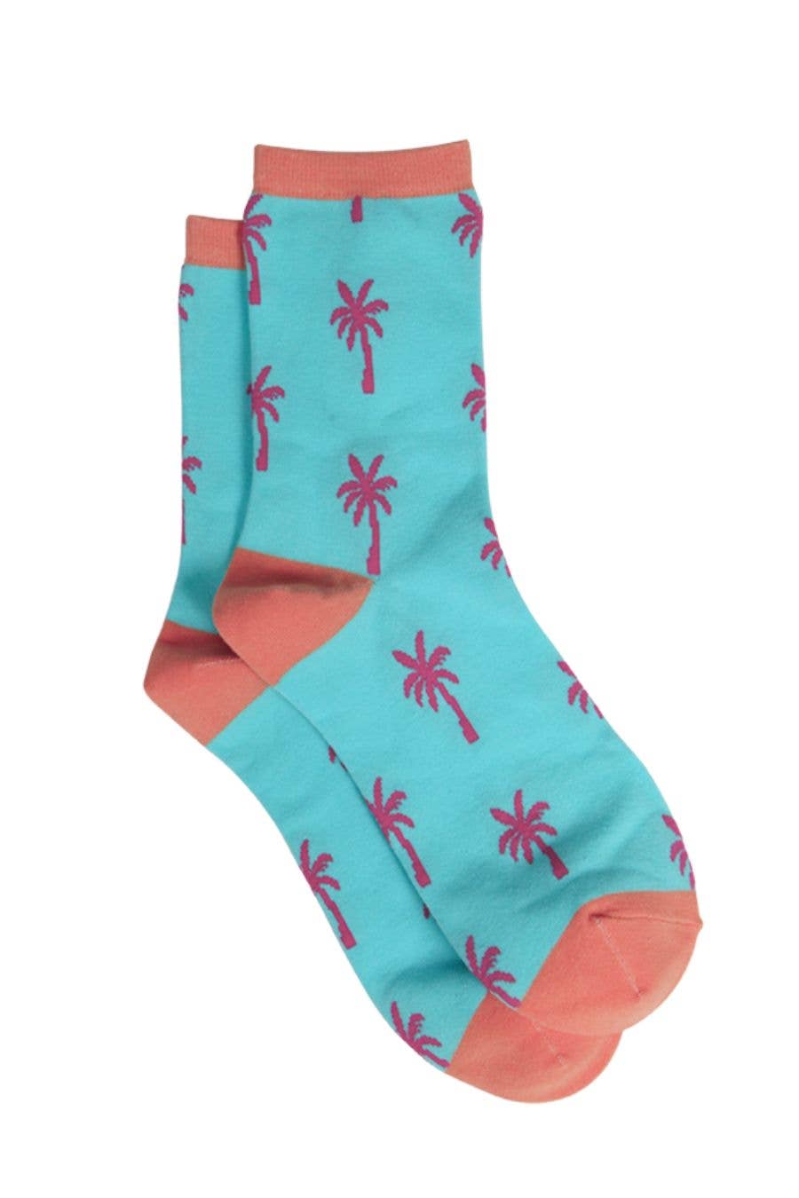 Womens Bamboo Socks Palm Tree Novelty Summer Ankle Socks