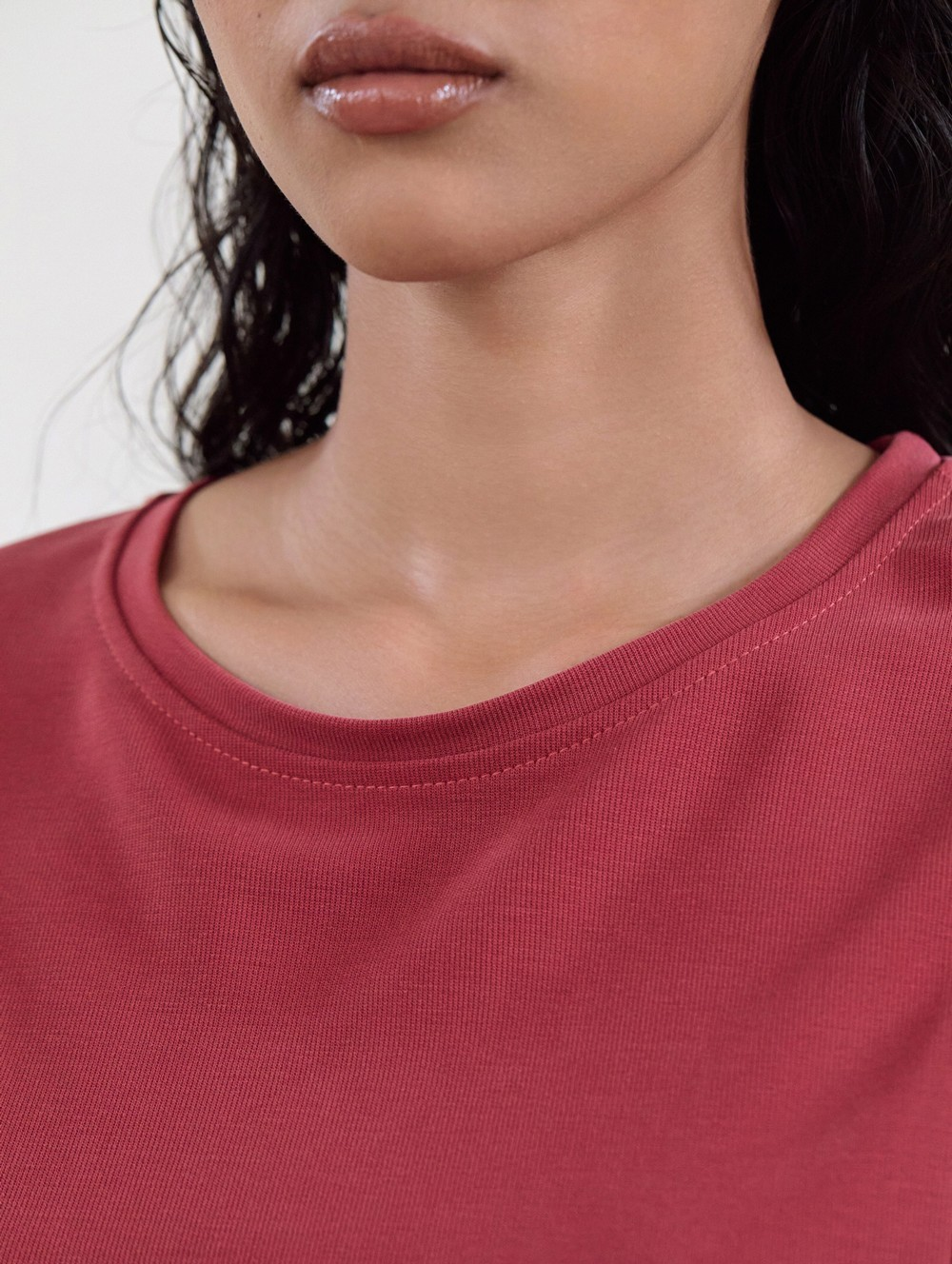 Skatie Bat Sleeve Modal T-shirt in Slate Rose